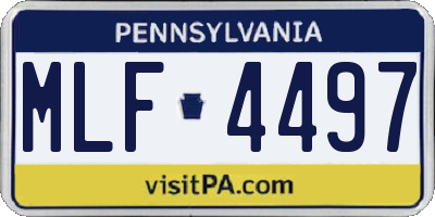 PA license plate MLF4497