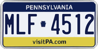 PA license plate MLF4512