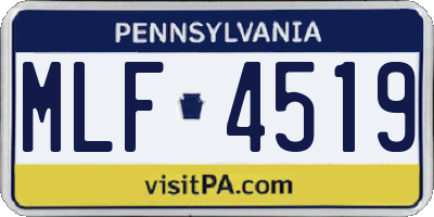 PA license plate MLF4519