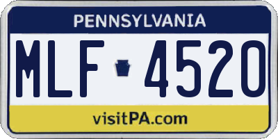 PA license plate MLF4520