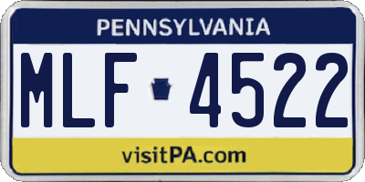 PA license plate MLF4522