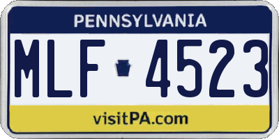 PA license plate MLF4523