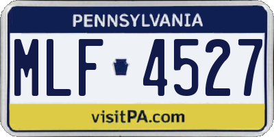 PA license plate MLF4527