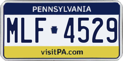 PA license plate MLF4529