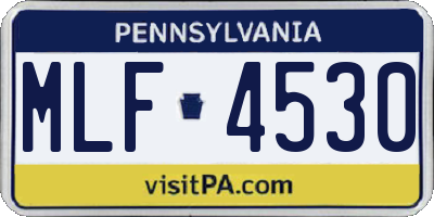 PA license plate MLF4530