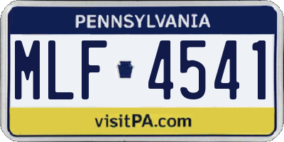 PA license plate MLF4541
