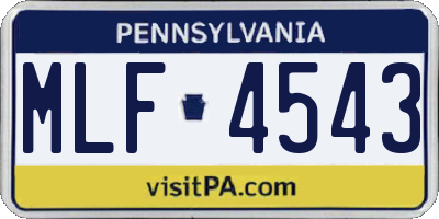 PA license plate MLF4543