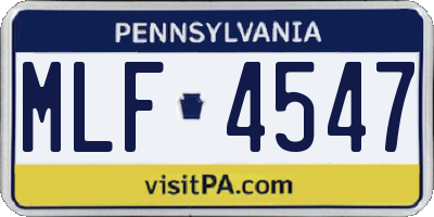 PA license plate MLF4547