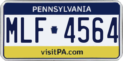 PA license plate MLF4564