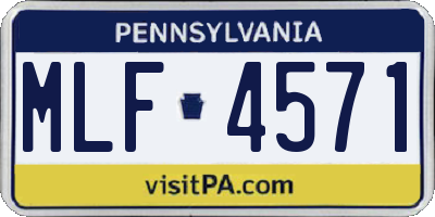 PA license plate MLF4571