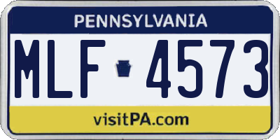 PA license plate MLF4573