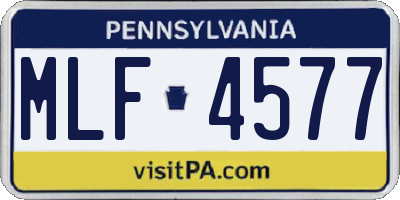 PA license plate MLF4577
