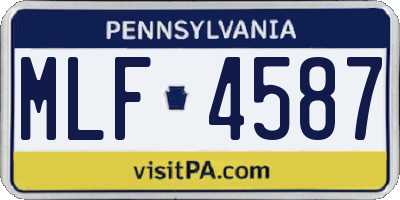 PA license plate MLF4587