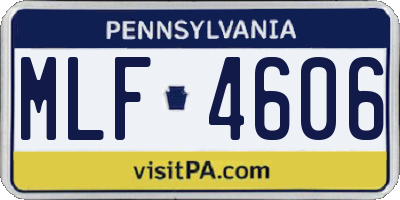 PA license plate MLF4606