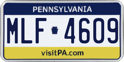PA license plate MLF4609