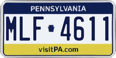 PA license plate MLF4611