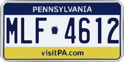 PA license plate MLF4612