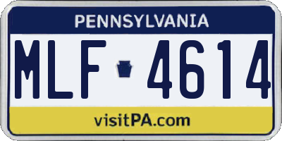 PA license plate MLF4614