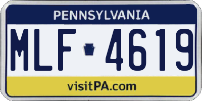 PA license plate MLF4619
