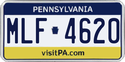 PA license plate MLF4620