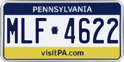 PA license plate MLF4622