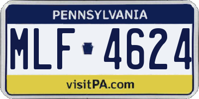 PA license plate MLF4624