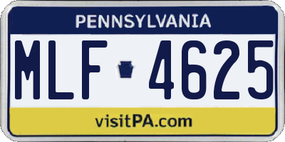 PA license plate MLF4625