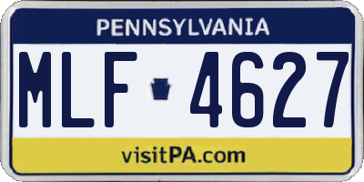 PA license plate MLF4627