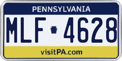 PA license plate MLF4628