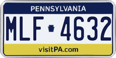PA license plate MLF4632