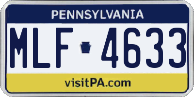 PA license plate MLF4633