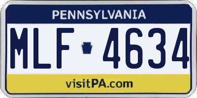 PA license plate MLF4634