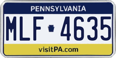 PA license plate MLF4635