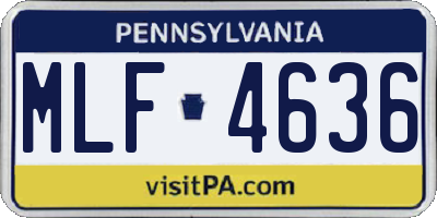 PA license plate MLF4636