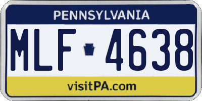 PA license plate MLF4638