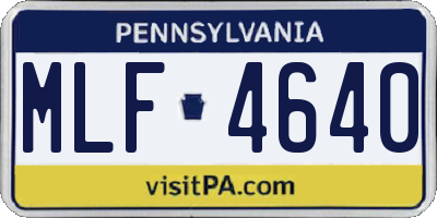 PA license plate MLF4640
