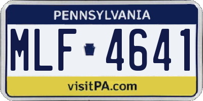 PA license plate MLF4641