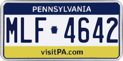 PA license plate MLF4642