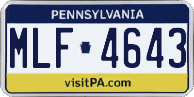 PA license plate MLF4643