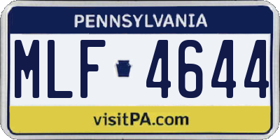 PA license plate MLF4644