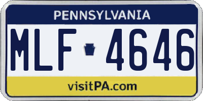 PA license plate MLF4646
