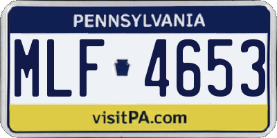 PA license plate MLF4653