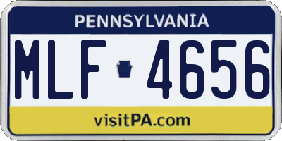 PA license plate MLF4656