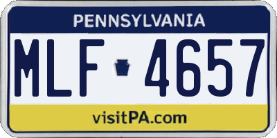 PA license plate MLF4657