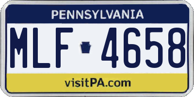 PA license plate MLF4658