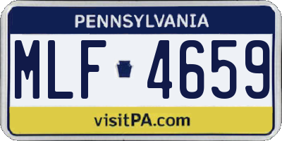 PA license plate MLF4659