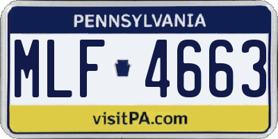 PA license plate MLF4663