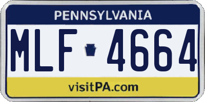 PA license plate MLF4664