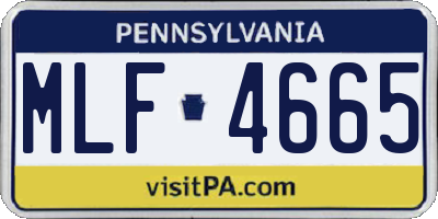 PA license plate MLF4665