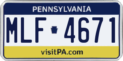 PA license plate MLF4671